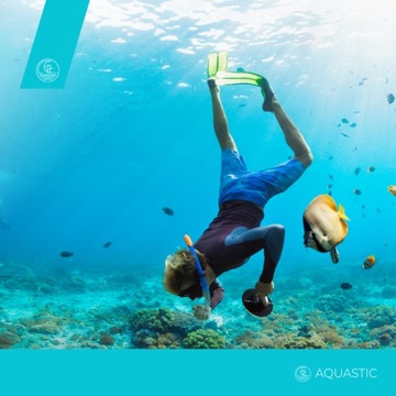 Maska pełnotwarzowa do snorkelingu AQUASTIC KAI turkusowy S-M WYTRZYMAŁOŚĆ