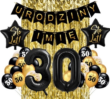 Zestaw Dekoracji Balony 30 URODZINY dekoracje