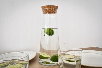 DZBANEK KARAFKA Z KORKIEM BUTELKA SZKLANA NA WODĘ WINO WAZON 1,1L EMMA