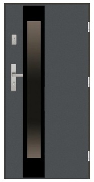 Drzwi zewnętrzne 68mm GI3 BLACK ANTRACYT 90 PRAWE