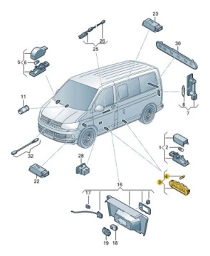 ПОДНОЖКА БОКОВАЯ ФОНАРЬ VW Multivan T5 Дилерский центр