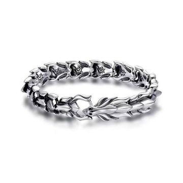 Bransoletka Alloy retro smok head smok lin smok kość hip-hop męski