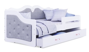 Łóżko tapicerowane 180x80 szuflada + materac LILI