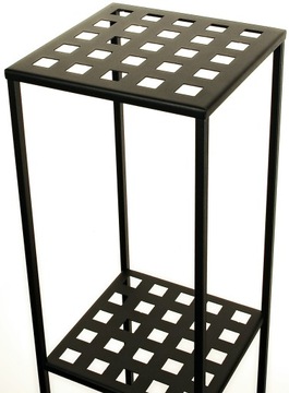 Kwietnik stojący metalowy / Czarny / 100 cm / Regał ażurowy / 3 półki