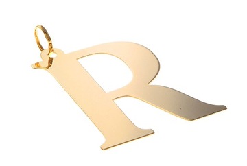 Złota zawieszka w kształcie dużej litery R 30723