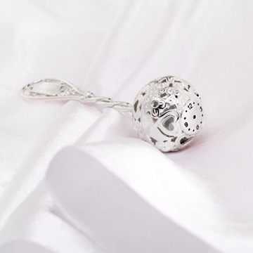 SREBRNA GRZECHOTKA PREZENT CHRZEST PAMIĄTKA CHRZTU