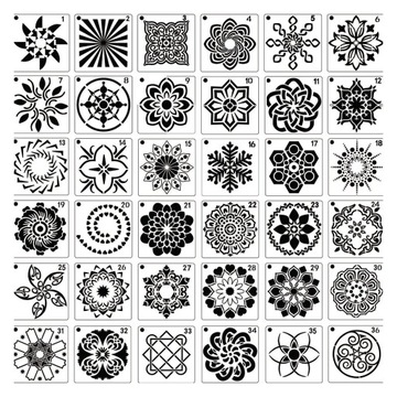 3 szablony Mandala Dot Rysunek do malowania 3,6 X