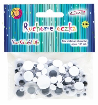 Ruchome Oczka Samoprzylepne czarne