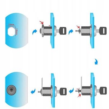 ЗАМОК ДЛЯ МЕТАЛЛИЧЕСКИХ ШКАФОВ, МЕБЕЛЬ ДЛЯ ОКОН, 5 шт.