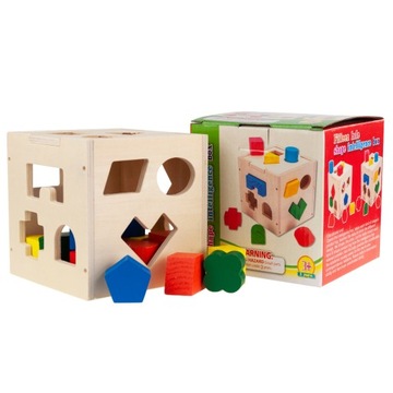 ДЕРЕВЯННЫЙ СОРТЕР ОБРАЗОВАТЕЛЬНЫЙ КУБИК С БЛОКАМИ
