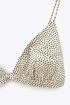 Bluzka ZARA DOTTED CROP TOP damski top na szelkach r XS