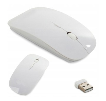 Bezprzewodowa mysz USB biała