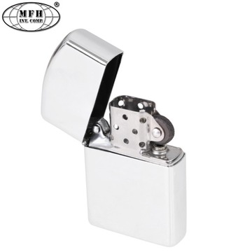 БЕНЗИНОВАЯ ЗАЖИГАЛКА типа ZIPPO СТАЛЬ ХРОМ MFH