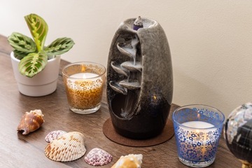 КЕРАМИЧЕСКИЙ АРОМАТИЧЕСКИЙ КАМИН ВОДОПАД БЛАГОВОНИЯ ОБРАТНЫЙ ПОТОК ФИТИЛИ АРОМАТЕРАПИЯ