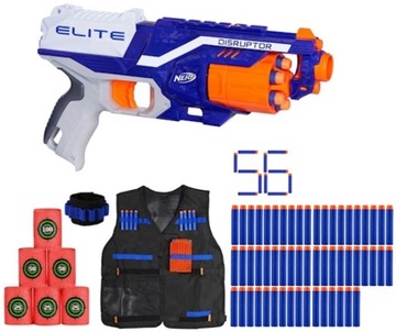 WYRZUTNIA NERF ELITE DISRUPTOR DODATKI +KAMIZELKA