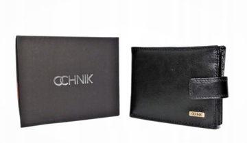OCHNIK PORTFEL SKÓRZANY MĘSKI poziomy rozkładany SL-191 BLACK + pudełko
