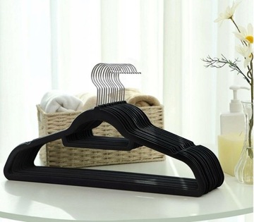 ВЕЛЮРОВЫЕ ВЕШАЛКИ, 3 ШТ., противоскользящие, черные