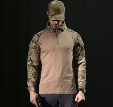 Męska taktyczna wojskowa koszula z długim rękawe