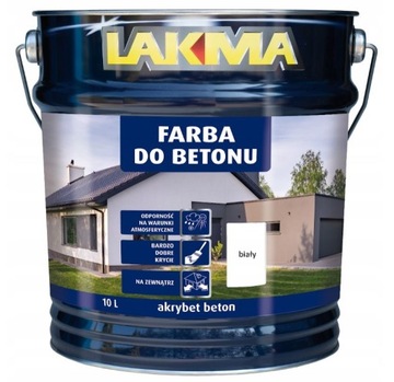 Farba do betonu AKRYBET BETON BIAŁY LAKMA 10 L