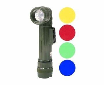 Latarka kątowa wojskowa US army Mil-Tec Oliv 4 filtry