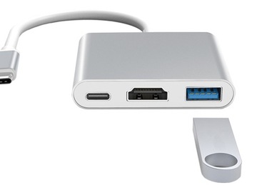 АДАПТЕР ХАБ 3 В 1 USB-C USB 3.0 HDMI 4K