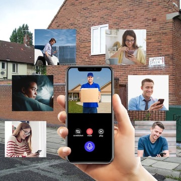 BEZPRZEWODOWY DZWONEK DO DRZWI Z KAMERĄ, INTELIGENTNY DOMOFON WI-FI, CZARNY