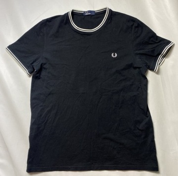 FRED PERRY/ ORYGINALNY CZARNY T SHIRT KOSZULKA /L