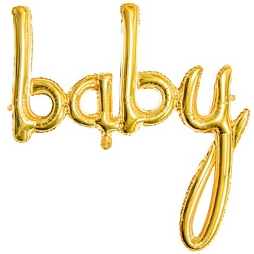 Napis foliowy Baby Złoty Baby Shower 73x75 cm