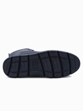 Buty męskie zimowe sznurowane z cholewką ciemnogranatowe V4 OM-FOBO-0133 41