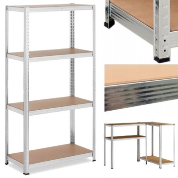 REGAŁ MAGAZYNOWY METALOWY SZAFA PÓŁKA MDF 540 KG 150x75x30 CM