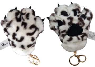 BRELOCZEK KOCIA ŁAPKA ŁAPA PLUSZOWY PANTERA ŚNIEŻN