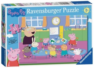 35 Elementów PUZZLE Świnka PEPPA Zabawa w Klasie GWARANCJA Zadowolenia MEGA