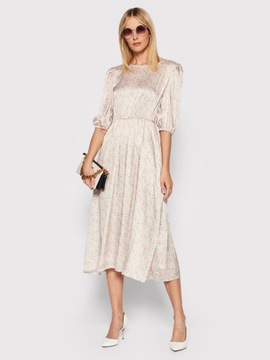 Sukienka satynowa midi kwiaty / NA-KD / 34/XS