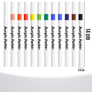 Flamor Markers Универсальные маркеры водонепроницаемые Pisz 12 ПК