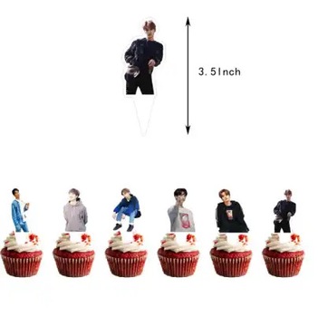 Stray kids urodziny kpop toppery chorągiewki tort babeczki dekoracja 12 szt