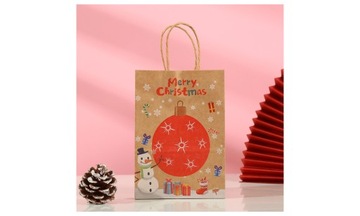 4 экологических рождественских БУМАЖНЫХ ПАКЕТА для ПОДАРКОВ на ВОЛШЕБНОЕ РОЖДЕСТВО