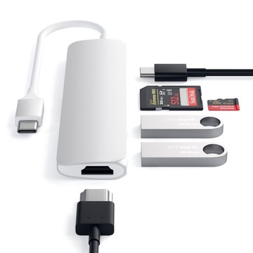 Адаптер SATECHI Slim Type-C v2 — USB HDMI USB-C 4k