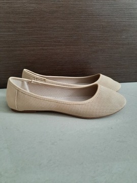 БАЛЕТКИ БЕЖЕВЫЕ 43 КОЖАНЫЕ НОВЫЕ 27,8 СМ