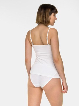 ТОП-БЛУЗКА ЖЕНСКАЯ, ГЛАДКАЯ, НА ЭЛАСТИЧНЫХ ХЛОПКОВЫХ бретельках, БЕЛАЯ M