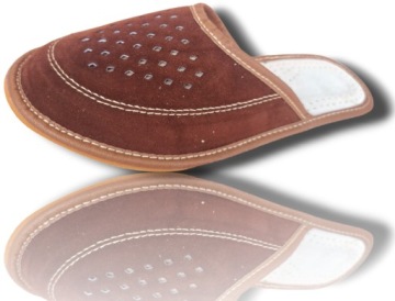 Мужские кожаные тапочки, размер 43, коричневые слипоны, размеры 36–46