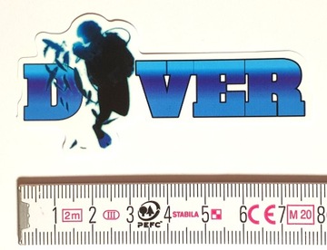 Наклейка для дайвинга с надписью Дайвинг и изображением дайвера