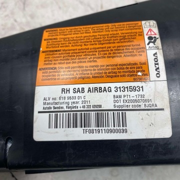 ULOŽENÍ AIRBAG SEDADLA PRAVÁ XC60 I