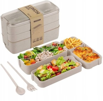 NOWY ŚNIADANIÓWKA przegródkami Lunchbox BENTO 0.9 L