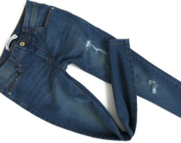 V2385 JDY Denim jeansy spodnie przetarcia W27/L30