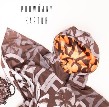 Полотенце Пончо Серфер с капюшоном, быстросохнущее.