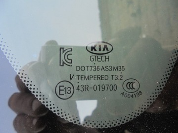 KIA SOUL 14-18R SKLO (OKNO) KAROSERIE PRAVÁ ZADNÍ