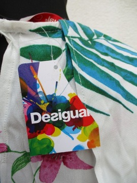 L DESIGUAL EVITA BLUZKA W KWIATY Z FALBANAMI TOP