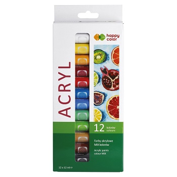Happy Color Farba akrylowa 12 kolorów x 12 ml