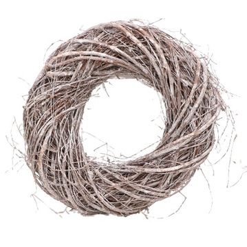 Wianek wiklinowy gniazdo szary 25cm stroik