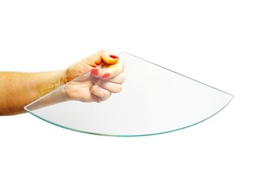 Półka szklana narożna łazienkowa przezroczysta szkło 4 mm float 20x20 cm